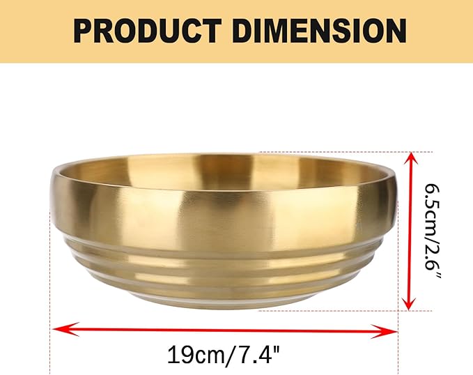 7.4" Gold Decorative Bowl - 2 Packs Key Bowls for Entryway Table Catchall Vintage Round Key Holder Bowl for Candy Fruit, Home Decor