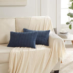 Fancy Homi 4 Packs Decorative Throw Pillow Covers for Living Room Couch Bed, Modern Farmhouse Boho Home Décor Accent Cushion Case, 24" x 14", Dusty Blue