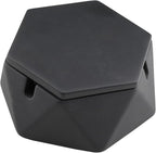 FREELOVE Concrete Ashtray with Lid & Stainless Steel Ashtrays for Cigarettes, Cement Ash Tray Smoking Holder Indoor Smokeless Outdoor Windproof Patio Home Office Cool Decor(Black, Small)
