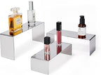 Purse Display Stand, 3 Silver Risers Display Stands Stainless Steel, Heavy Duty Countertop Shoes Stand Handbag Holder Risers for Home Boutique Retail Store Vendor Display Bags Perfume Jewelry (RCS 50% Recycled Post-consumer Metal)