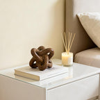 DOVDOV Wood-Toned Knot Sculpture, Triple-Knot Statue, Wood-Toned Home Decor, Ideal for accenting Rustic-Style Coffee Tables, Living Room TV Stands, Dining Tables, and entryway Shelving.