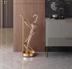 Metal Umbrella Stand At The Entrance, Freestanding Circular Umbrella Holder With Space For Canes And Walking Sticks. Ideal for Hotels, Entryways, Offices, and Hallways，25X10inches (gold)