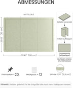 Fluxynara Bulletin Board, 35.4" x 23.6" Cork Board Alternative with 12 Safe Removable Adhesive Tabs, Foldable Felt Pin Board for Home Office, Classroom, Bedroom,Entryway for Walls—Sage
