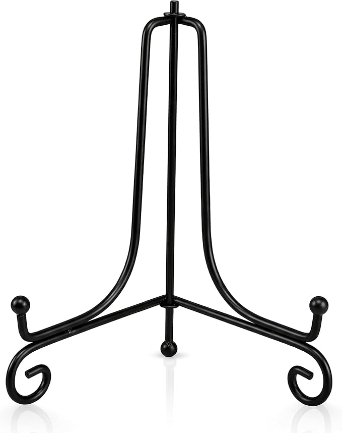 Artliving Plate Stands for Display, 8 Inch Black Iron Easel Plate Display Photo Holder Stand, Displays Picture Frames, Decorative Plates, Tablets and Art (2 pack)