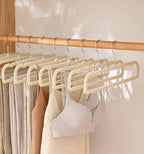 Pants Hangers Non Slip - 20 Pack Velvet Hangers for Closet - Thin Space Saving Clothes Hanger - Strong, Durable, Perchas Terciopelo with 360° Rotatable Hook for Jean, Tank Top, Bra, Shorts (Beige)