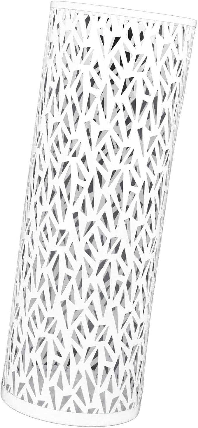 Jectse Umbrella Stand, Freestanding Round Metal Umbrella Holder Bin Hollowed Rain Collection Umbrella Organizer Bin for Home Office Entryway (White), Jectse021nsfg9dv-16