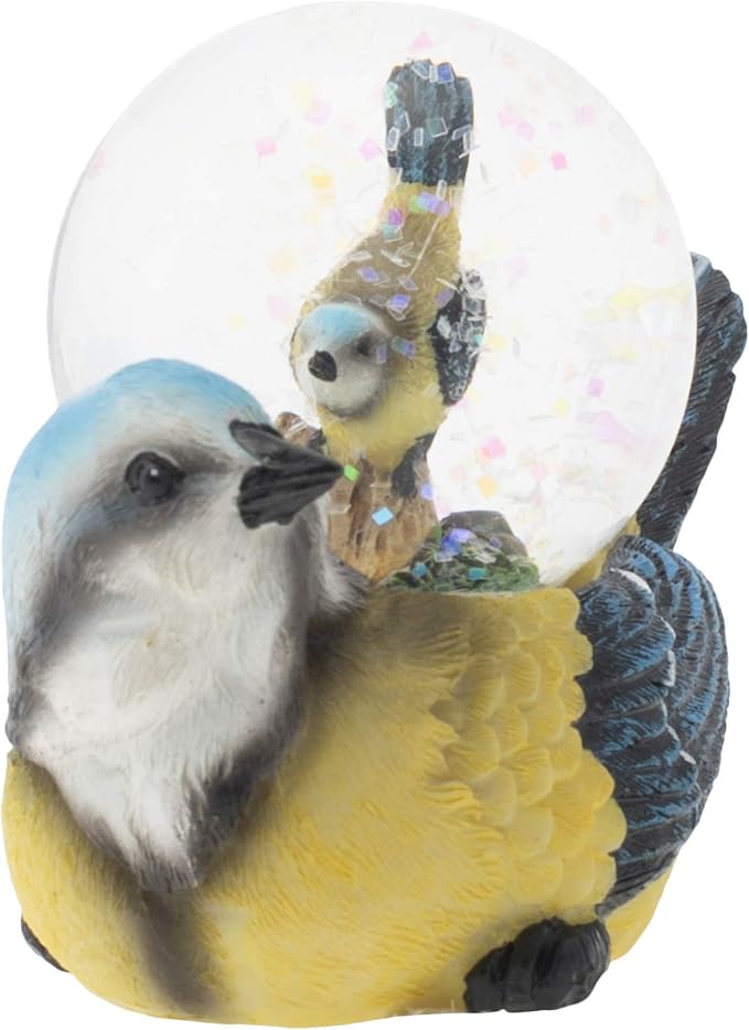 Elanze Designs White Headed Mommy and Baby Bird Magical Whimsical Tabletop Dresser Nightstand Figurine Miniature 45MM Sturdy Glitter Water Snow Globe Decoration