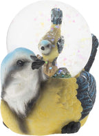 Elanze Designs White Headed Mommy and Baby Bird Magical Whimsical Tabletop Dresser Nightstand Figurine Miniature 45MM Sturdy Glitter Water Snow Globe Decoration