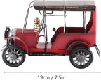 Pssopp Collectible Vehicle Model Vintage Metal Car Model, Miniature Old Vintage Car Home Desktop Decor Handmade Collectible Vehicle for Bar Home Decor Decoration Ornamental Pieces