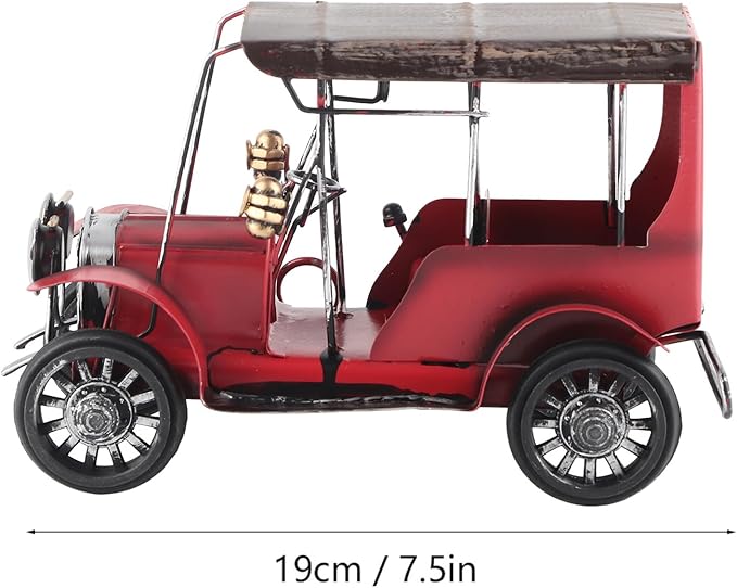 Pssopp Collectible Vehicle Model Vintage Metal Car Model, Miniature Old Vintage Car Home Desktop Decor Handmade Collectible Vehicle for Bar Home Decor Decoration Ornamental Pieces