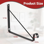 10 Pack Heavy Duty Closet Shelf & Rod Brackets, Wall Mounted Closet Shelves Bracket with Rod Support for Both Shelf Storage and Closet Rod Black,HOME MASTER HARDWARE