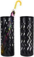 YUYTE Metal Round Umbrella Holder, Shaped Freestanding Umbrella Organizer for Entryway, Home, and Office (Black)