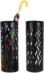 YUYTE Metal Round Umbrella Holder, Shaped Freestanding Umbrella Organizer for Entryway, Home, and Office (Black)