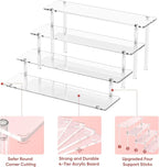 4 Tier Acrylic Display Risers, Clear Perfume Organizer Stand, Large Cupcake Stand Holder, Dessert Display for Party, Display Shelf for Figure and Collection, Riser Stand for Decoration and Organizer