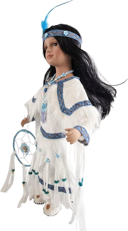 KINNEX COLLECTIONS SINCE 1997 16" Collectible Native American Indian Porcelain Doll (D16724)
