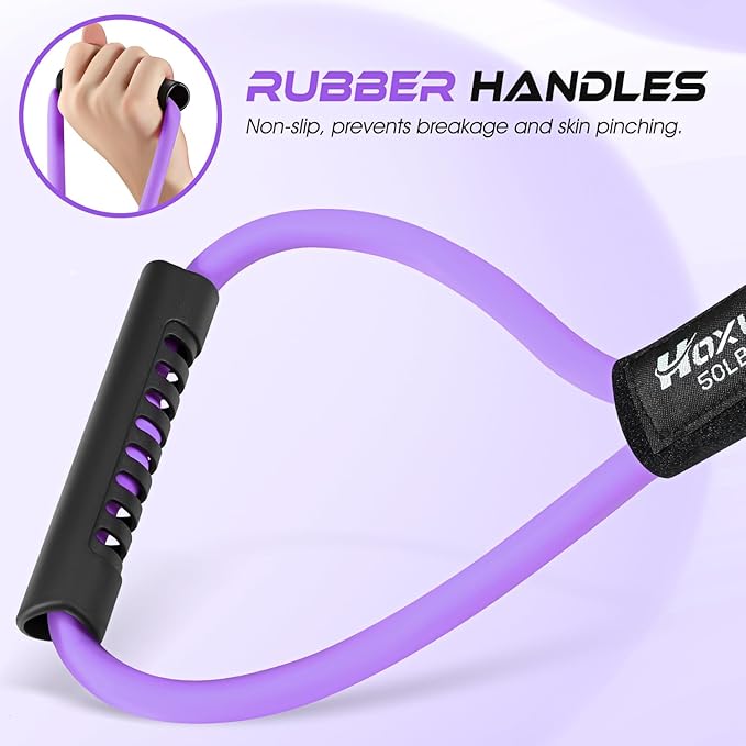 Resistance Bands, Figure 8 Resistance Band, Exercise Bands with Handles, Weights Workout Bands for Arms, Back, Shoulder, Leg, Physical Therapy, Pilates, Home Workout Equipment That Replace Dumbbells
