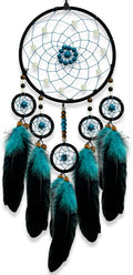 Dream Catcher for Boys Blue Glow in the Dark Dreamcatcher Wall Decor Handmade Feather Hanging Craft Gift
