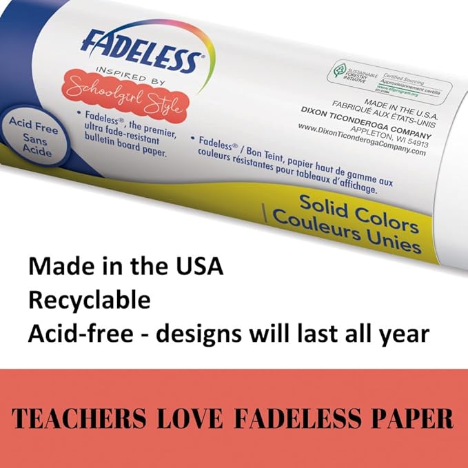 Fadeless Bulletin Board Paper, Fade-Resistant Paper for Classroom Decor, 48” x 12', Graffiti Wall, 1 Roll