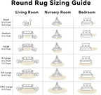 OLANLY Ivory Round Rugs for Bedroom - Machine Washable, 2 ft Circle Area Rugs for Living Room, Soft and Fluffy Shaggy Carpet for Teen Girls and Boys, Nursery Rooms, Dorms, Home Decor Aesthetic