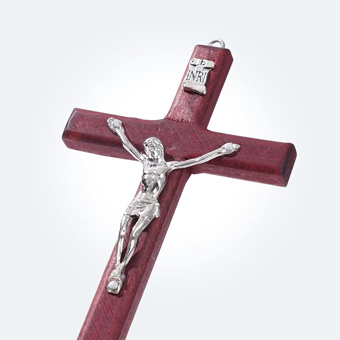 SHAOQINLIN 12 Pieces Crucifix Wall Cross, 4.7 Inch Wooden Wall Hanging Cross Wall Decor Home Decor
