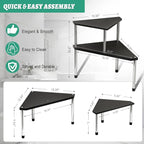 Weenson Bathroom Counter Organizer Over Sink for Toiletries, Makeup, Kitchen Countertop Organizer Spice Rack for Salt, 2-Tier Corner Counter Shelf for Coffee Area Storage Dresser Table(Black)