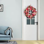 Peony Wreaths for Front Door | 23 inch Spring Front Door Wreath Summer Fall Wreaths for Outside Door or Window Decor