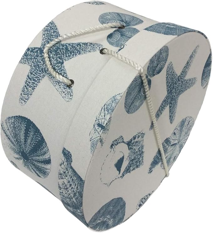Sarah's Hat Boxes Classic Shells Hat Box – 11" x 5.5" (Dia. x Ht.) Handmade in USA – Odorless Non-Toxic Adhesive, Cording Handle – Premium Storage for Hats & Accessories