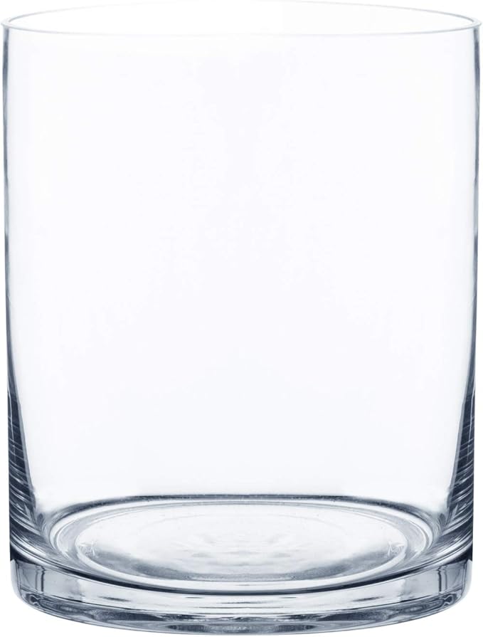 Royal Imports Flower Glass Vase Decorative Centerpiece for Home or Wedding - Cylinder Shape (5" Wide x 6" Tall, Clear)