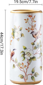 Ceramic Umbrella Stand, Vintage Ceramic Umbrella Stand, Umbrella Holder for Entryway, Multi-Functional Painted Porcelain, for Home Office Entrance Indoor(C)