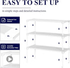 Kitsure Shoe Rack - Non-Woven Shoe Rack Shelf, Shoe Organizer for Closet, Entryway, Garage & Corridor, Stackable Shoe Shelves, 27.5" Wide - 3 Tier, White
