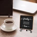 Farmhouse Decor Sign, Home Plaque Wooden with Stand, Housewarming Gifts for Women Men Family, Table Desk Cubicles Accessories for Living Room Bedroom Home Decorations