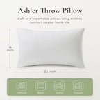 Ashler Throw Pillow Inserts- 14x22 Pillow Inserts with Air Layer, Premium Bed and Couch Pillows - Indoor Decorative Throw Pillow, Lumbar Cushion Sham Stuffer, Pack of 2, White