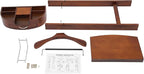 Valet Stand with Drawer and Top Tray, Wood Mens Suit Valet Stand with Wood Base, Freestanding Clothes Valet Stand with Hanger, Storage Organizer for Entryway Office Living Room (C, Walnut Color)