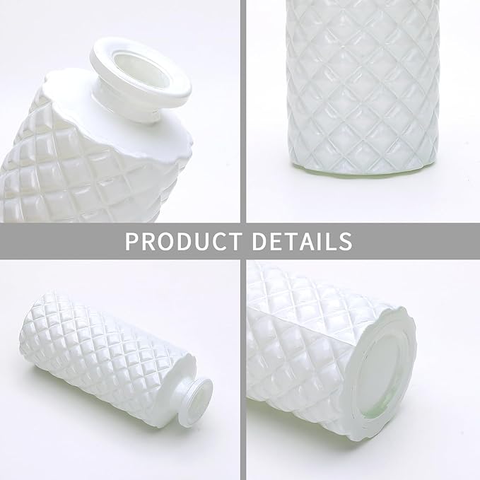 Brajttt Bud Vase Set of 25, White Vases, Glass Bud Vases in Bulk, Small Vases for Mini Flower Vase Set, Cute Vintage Glass Vases Set for Flower,Wedding,Home,Centerpiece Table Decorations