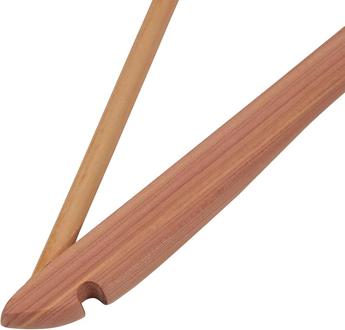 Household Essentials 26140 CedarFresh Red Cedar Wood Clothes Hangers with Fixed Bar and Swivel Hook - Set of 4