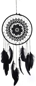Dream Catcher, Wall Mounted Dream Catcher Feathered Dream Catcher Handmade Dream Catcher Black Boho Bedroom Dream Catcher