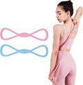 2 Pack Figure 8 Resistance Bands with Handles, Silicone Exercise Bands for Arm, Back, Chest, Shoulder, 15 & 25LB Set