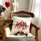 RABUSOFA Valentines Pillow Covers 18x18 inch Valentines Day Decoration Red Love Heart Cardinal Anniversary Wedding Throw Pillowcase for Couch Home Decor(15)