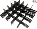 8pcs DIY Plastic Drawer Organizer Adjustable Drawer Dividers for Home Tidy Closet, Socks, Underwear, Office School Supplies, Kitchen Utensil Tools (Black)
