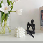 Jinkoozz Reading Women Statue, Thinker Sculptures, Abstract Art Ornament, Modern Aesthetic Figurine Decoration, Suitable for Home Living Room Bedroom Office Shelf Table Desk Bookshelf Decor