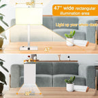 21" Touch Bedside lamps with 2 USB & AC Outlets, 3-Way Dimmable Bedside Table Lamps Set of 2 for Bedroom Living Room Office Reading, White Shade Lamps for Night Stands, 3000K LED Bulbs Included