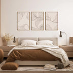 BINCUE Framed Neutral Beige Wall Art Modern Abstract Wall Decor Neutral Minimalist Artwork Modern Beige Wall Paintings Elegant Modern Art Prints for Living Room Bedroom Office 16x24 Inches Set of 3 Gift