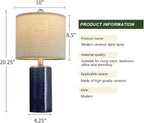 G-SAFAVA 20.25" Small Table Lamps Set of 2 Modern Ceramic Lamps for Living Room Farmhouse Bedside Lamps Boho for Night Stands Bedroom Lamps Side Table Lamps End Table Lamps, Blue