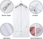 12 Pack Shirt Garment Bags (24x36") - Dustproof Short Suit Covers - Durable PEVA Closet Bags with Sturdy Zipper for Blouses, Jackets, Sweaters & T-Shirts (Translucent)