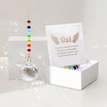 HEGELDA Memorial Gifts for Loss of Dad, Crystal Sun Catcher with Sympathy Poem Card, Refractive Prism Hanging Ornament, Father Bereavement Keepsake, Premium Gift Box Included