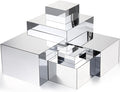 Geelin 6 Pack Acrylic Risers for Display Acrylic Cube Boxes Risers Display Stands with Hollow Bottoms Decorative Stand for Jewelry Candy Table Decor 6 Sizes(Silver,3 to 8 Inch,Square)