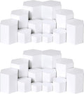 Jetec 12 Pcs Hexagonal Jewelry Display Risers Hexagonal Market Display Risers Stands Acrylic Showcase Acrylic Stand for Jewelry Model Figures Decoration, 6 Sizes (White)