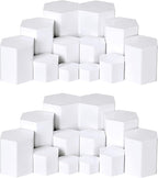 Jetec 12 Pcs Hexagonal Jewelry Display Risers Hexagonal Market Display Risers Stands Acrylic Showcase Acrylic Stand for Jewelry Model Figures Decoration, 6 Sizes (White)