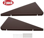 evron Corner Mounting Shelf Set of 2 – Easy to Install Floating Wall Shelves with Wood Grain Finish, Durable and Waterproof ABS Plastic for Kitchen, Bathroom, Living Room Home Décor