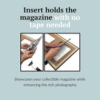 Creative Picture Frames 8.25 x 11 Magazine Frame with Full-Strength Glass, Holds Up To A 1/4" Thick Media with Installed Hangers for Easy Mounting, 11x14 Manhattan Black Frame with White Mat